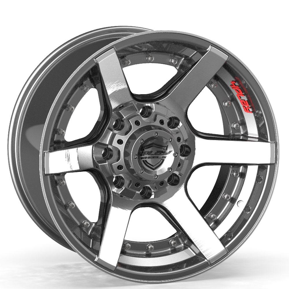 4PLAY-4P60-Brushed-Gunmetal-Gunmetal-22x10-124.1-wheels-rims-felger-Felgkongen