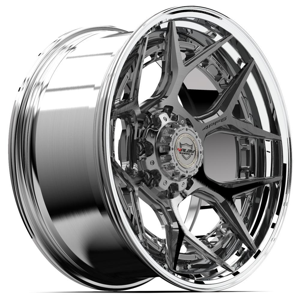 4PLAY-4PF6-Brushed-with-Tinted-Clear-Center-and-Polished-Barrel-Gunmetal-22x10-124.1-wheels-rims-felger-Felgkongen
