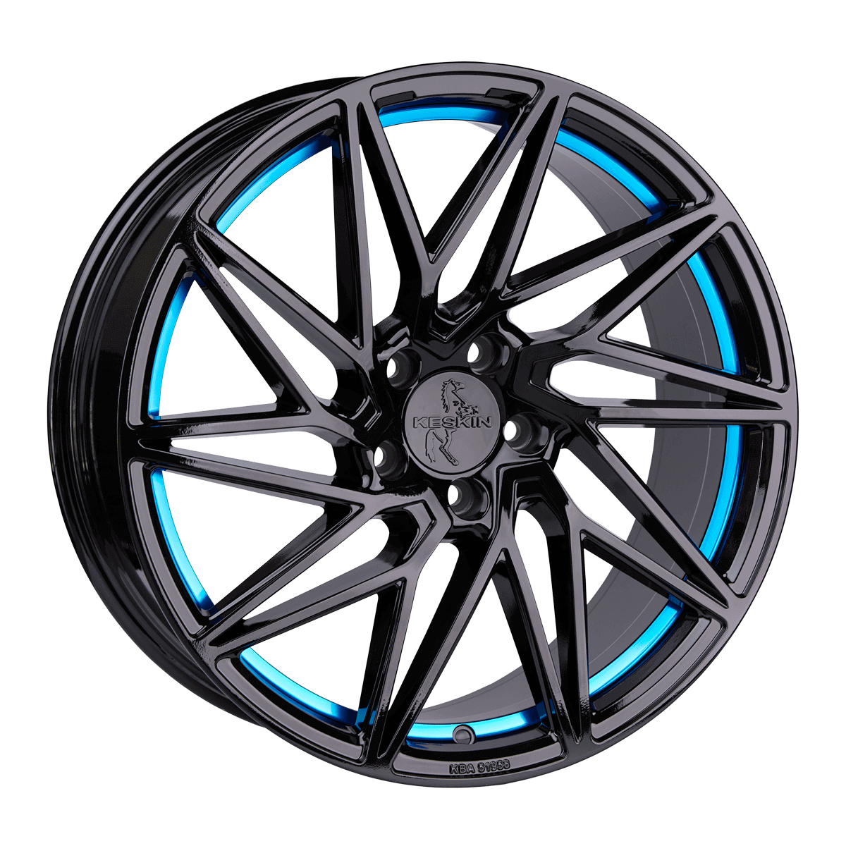 Keskin KT20 Black Painted Blue Inside - 18x8 | 5x112 | +30 | 72.6mm