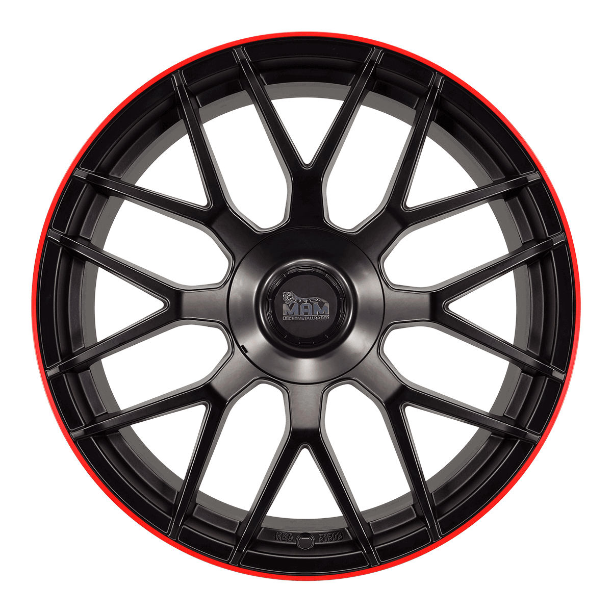 MAM GT1 Matte Black Lip Red - 19x9.5 | 5x112 | +30 | 66.6mm
