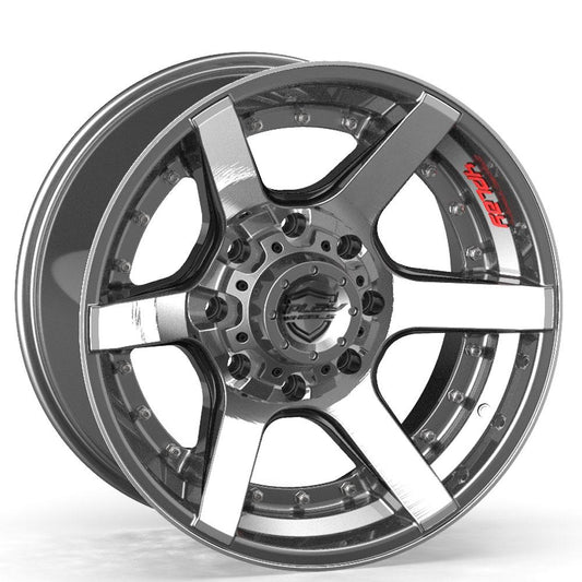 4PLAY-4P60-Brushed-Gunmetal-Gunmetal-22x12-124.9-wheels-rims-felger-Felgkongen