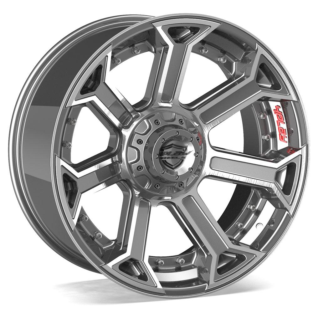 4PLAY-4P70-Brushed-Gunmetal-Gunmetal-20x10-106-wheels-rims-felger-Felgkongen