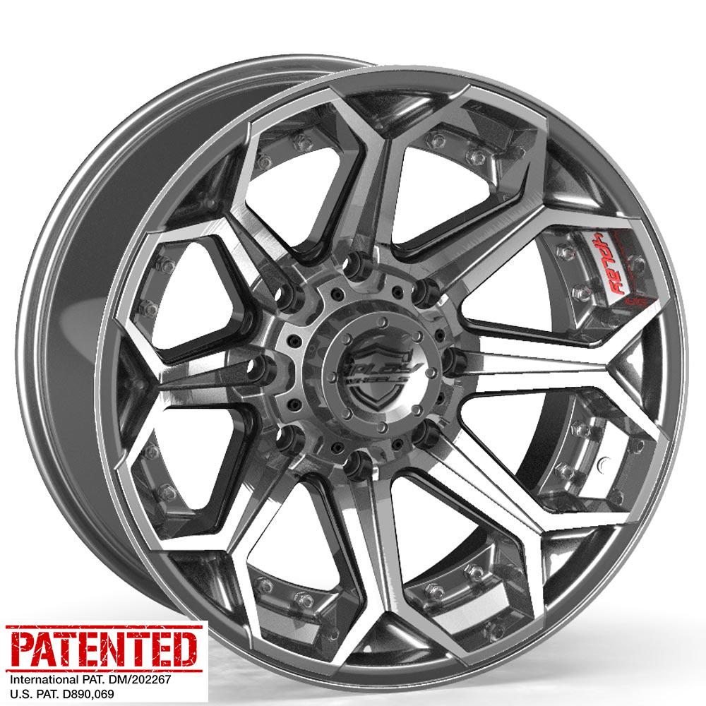 4PLAY-4P80R-Brushed-Gunmetal-Gunmetal-20x10-124.1-wheels-rims-felger-Felgkongen