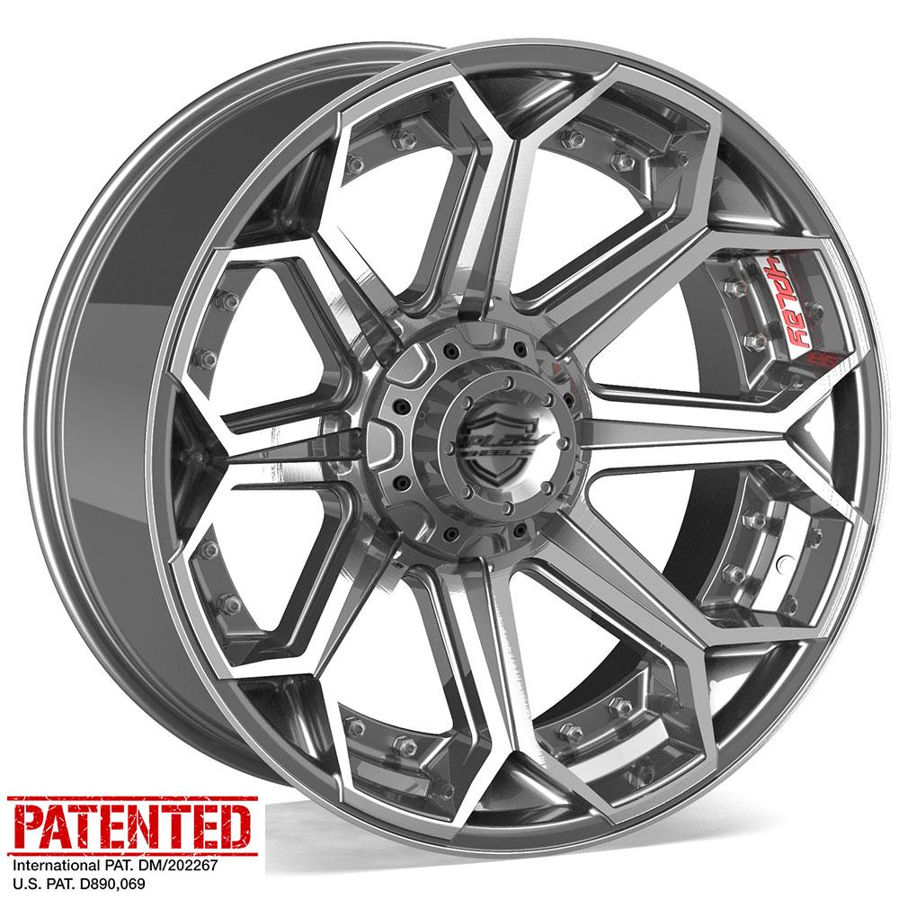 4PLAY-4P80R-Brushed-Gunmetal-Gunmetal-22x10-106-wheels-rims-felger-Felgkongen