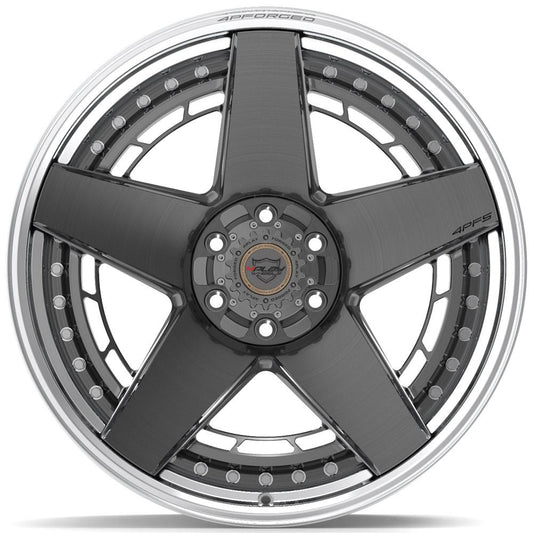 4PLAY-4PF5-Brushed-with-Tinted-Clear-Center-and-Polished-Barrel-Gunmetal-22x10-106-wheels-rims-felger-Felgkongen