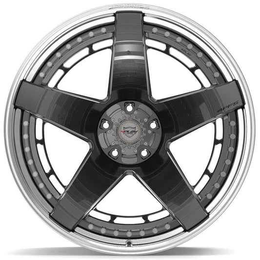 4PLAY-4PF5-Brushed-with-Tinted-Clear-Center-and-Polished-Barrel-Gunmetal-24x14-87-wheels-rims-felger-Felgkongen