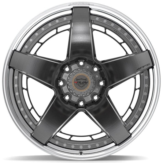 4PLAY-4PF5-Brushed-with-Tinted-Clear-Center-and-Polished-Barrel-Gunmetal-24x14-124.9-wheels-rims-felger-Felgkongen