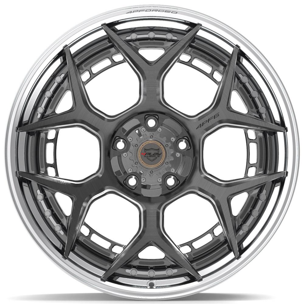 4PLAY-4PF6-Brushed-with-Tinted-Clear-Center-and-Polished-Barrel-Gunmetal-22x10-87-wheels-rims-felger-Felgkongen