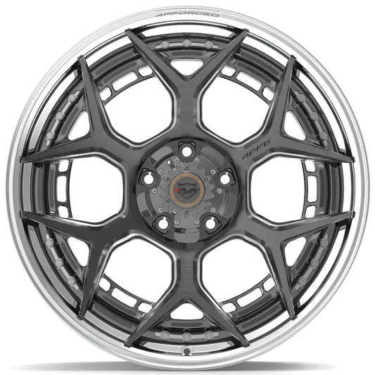 4PLAY-4PF6-Brushed-with-Tinted-Clear-Center-and-Polished-Barrel-Gunmetal-22x10-87-wheels-rims-felger-Felgkongen