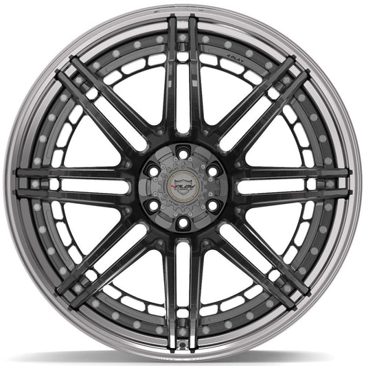 4PLAY-4PF8-Brushed-with-Tinted-Clear-Center-and-Polished-Barrel-Gunmetal-24x14-106-wheels-rims-felger-Felgkongen