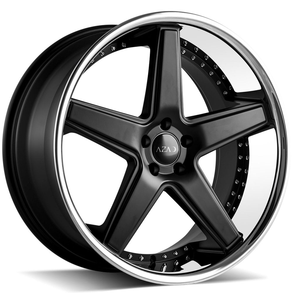 Azad-AZ008-Semi-Matte-Black-w/Chorme-Lip-Black-20x10-73.1-wheels-rims-felger-Felghuset