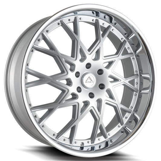 Azad-AZ822-Brushed-Silver-w/-Chrome-Lip-Silver-22x9.5-78.1-wheels-rims-felger-Felghuset