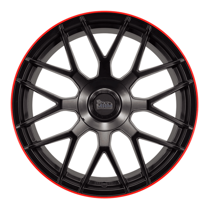 MAM GT1 Matte Black Lip Red - 19x9.5 | 5x112 | +30 | 66.6mm