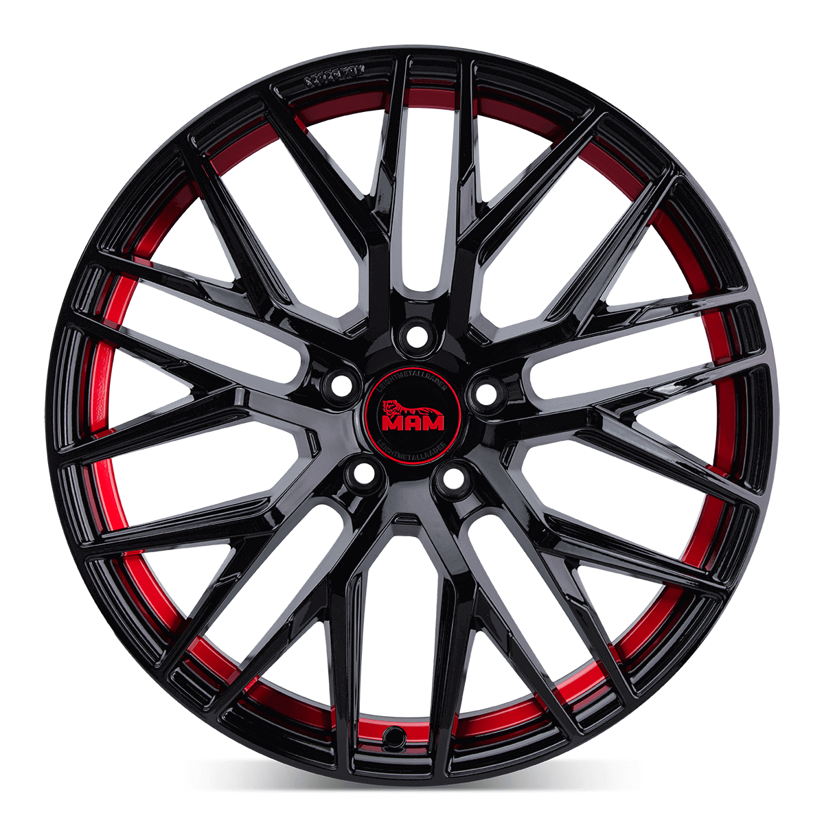 MAM RS4 Black Painted Red - 18x8 | 5x112 | +45 | 72.6mm