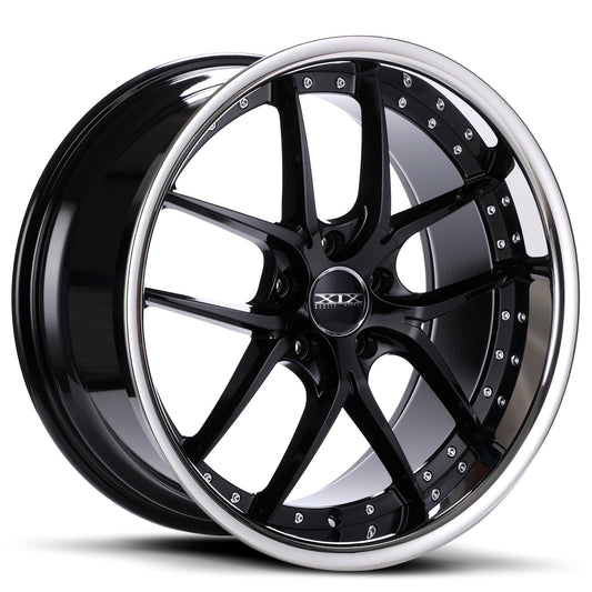 XIX-X61-Gloss-Black-with-Stainless-Steel-Lip-Black-20x8.5-72.56-wheels-rims-felger-Felghuset